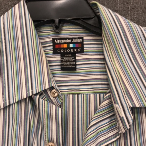 2 mens Alexander Julian Colours Short sleeve dress shirt size extra large - Picture 3 of 5
